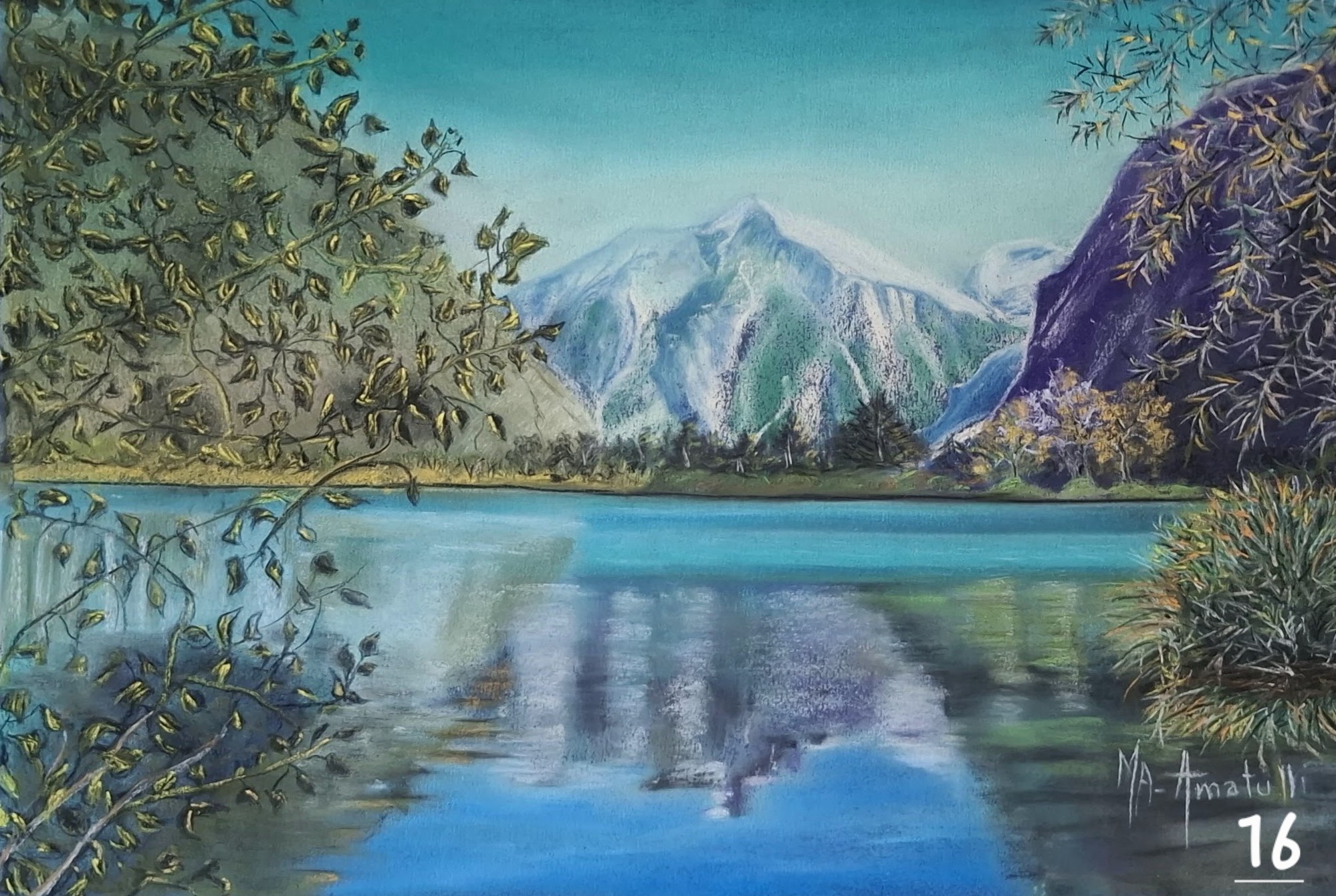 Lac du Buclet été - Pastel sec 46x66 par Marie-Ange Amatulli